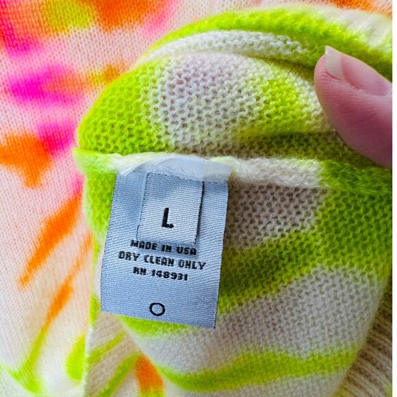 NWT The Elder Statesman Cashmere Spiral Tranquility Crew Sweater  L - Picture 10 of 16